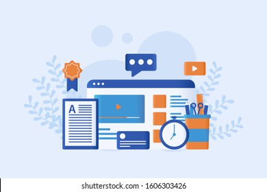 e-learning vector illustration flat design