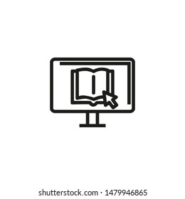 E-Learning vector line icon. Guidance, qualification, online. Training concept. Vector illustration can be used for topics like self studying, business, training