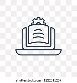 Elearning vector outline icon isolated on transparent background, high quality linear Elearning transparency concept can be used web and mobile