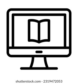 Elearning Vector Thick Line Icon For Personal And Commercial Use.
