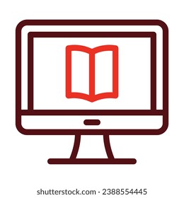 Elearning Vector Thick Line Two Color Icons For Personal And Commercial Use.
