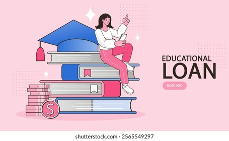 E-learning, video tutorial, online education. home schooling. internet class. Modern workplace, open book on laptop screen. Web courses or tutorials concept. Flat vector illustration.