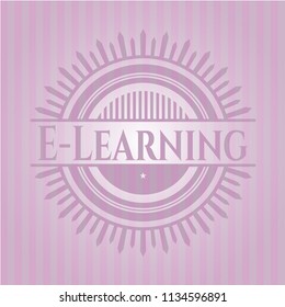 E-Learning vintage pink emblem