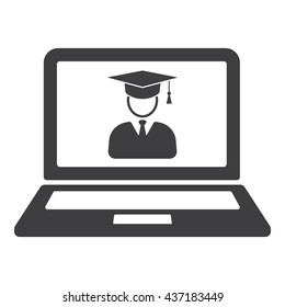 E-learning Virtual Online Education Icon On The White Background