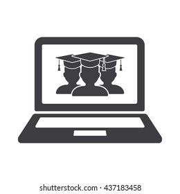  E-learning Virtual Online Education Icon On The White Background