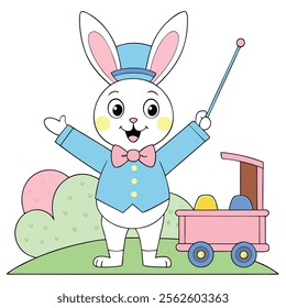 elebrate Easter Day with this delightful collection of graphic elements in vector illustration style. Featuring Easter eggs, bunnies, spring flowers, and festive decorations