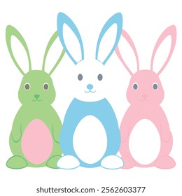 elebrate Easter Day with this delightful collection of graphic elements in vector illustration style. Featuring Easter eggs, bunnies, spring flowers, and festive decorations