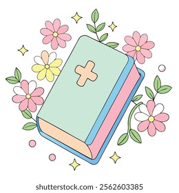 elebrate Easter Day with this delightful collection of graphic elements in vector illustration style. Featuring Easter eggs, bunnies, spring flowers, and festive decorations