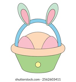elebrate Easter Day with this delightful collection of graphic elements in vector illustration style. Featuring Easter eggs, bunnies, spring flowers, and festive decorations