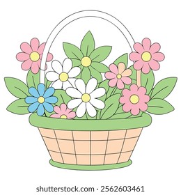 elebrate Easter Day with this delightful collection of graphic elements in vector illustration style. Featuring Easter eggs, bunnies, spring flowers, and festive decorations