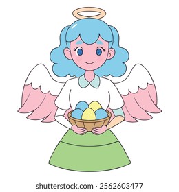 elebrate Easter Day with this delightful collection of graphic elements in vector illustration style. Featuring Easter eggs, bunnies, spring flowers, and festive decorations