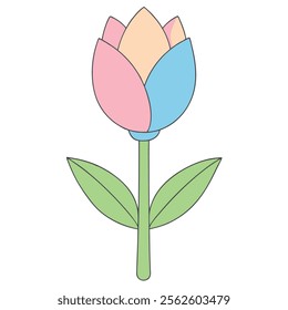 elebrate Easter Day with this delightful collection of graphic elements in vector illustration style. Featuring Easter eggs, bunnies, spring flowers, and festive decorations