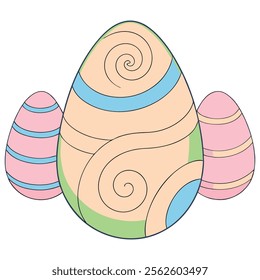 elebrate Easter Day with this delightful collection of graphic elements in vector illustration style. Featuring Easter eggs, bunnies, spring flowers, and festive decorations