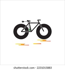 DISEÑO DE SÍMBOLO DE ILUSTRACIÓN DE ICONO DE BICICLETA ELÉCTRICA 