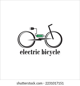 ELECRIC BICYCLE ICON VECTOR ILLUSTRATION SYMBOL DESIGN 
