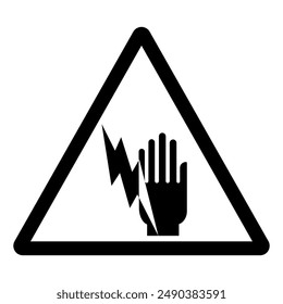 Elecrical Hazard Symbol Sign, Vector Illustration, Isolated On White Background Label. EPS10