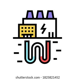 vector de icono de color de planta de energía eléctrica. señal de planta de energía eléctrica. ilustración de símbolo aislado