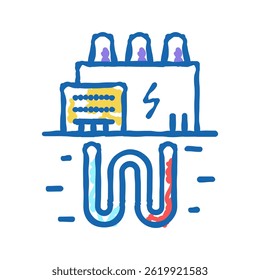 electic energy plant doodle icon sketch vector. electic energy plant sign. isolated symbol illustration