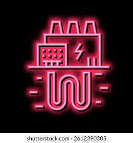 electic energy plant neon light sign vector. electic energy plant illustration