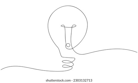 Electic light bulb continuous line drawing.Vector illustration