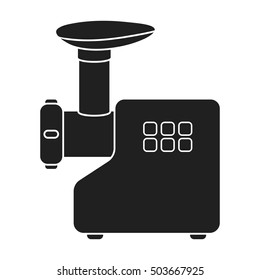 Electical meat grinder icon in black style isolated on white background. Household appliance symbol stock vector illustration.