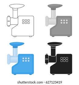 Electical meat grinder icon in cartoon style isolated on white background. Household appliance symbol stock vector illustration.