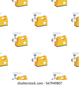 Electical meat grinder icon in flat style isolated on white background. Kitchen pattern stock vector illustration.