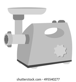 Electical meat grinder icon in monochrome style isolated on white background. Kitchen symbol stock vector illustration.