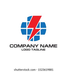 electical power and solar panel logo vector for electrical and solar panel company and bussines