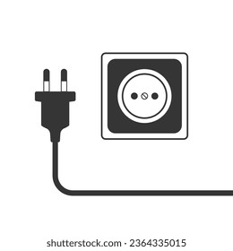 Electicity plug and socket symbol. Vector