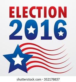 Election 2016 with USA Flag illustration. Vector icon
