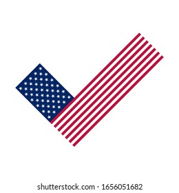 Election 2020. Vector american patriotic background election day. Usa debate of president voting. Voting poster. Political election campaign.  Flyer logo.