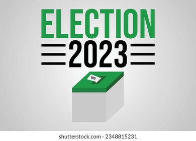 Election 2023 banner design. General election in Pakistan. Vote ballot box.