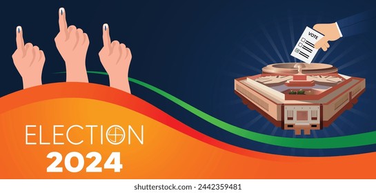 election 2024 India general election vector poster