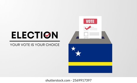  Curaçao election 2025 concept, democracy, flag. Vector icon illustration