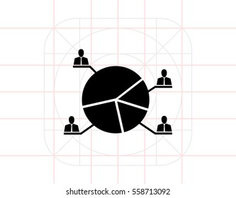 Election apple pie chart icon