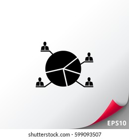 Election apple pie chart icon