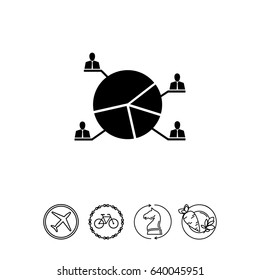 Election apple pie chart icon
