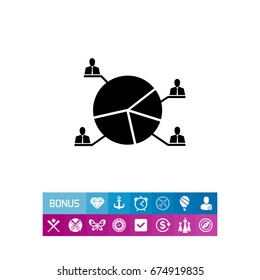 Election apple pie chart icon