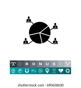 Election apple pie chart icon