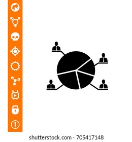 Election apple pie chart icon