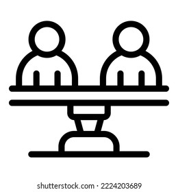 Election balance icon outline vector. Vote poll. Online box