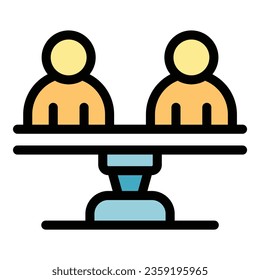 Election balance icon outline vector. Vote poll. Online box color flat