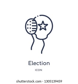 election balloons couple icon from political outline collection. Thin line election balloons couple icon isolated on white background.