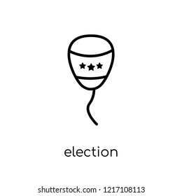 election balloons couple icon. Trendy modern flat linear vector election balloons couple icon on white background from thin line Political collection, outline vector illustration
