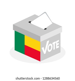 Election ballot box with a combination of Benin country flags