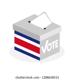 Election ballot box with a combination of Costa Rica country flags