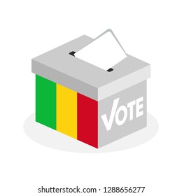 Election ballot box with a combination of Mali state flags
