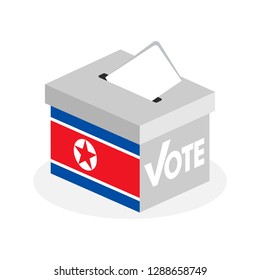 Election ballot box with a combination of North Korean country flags