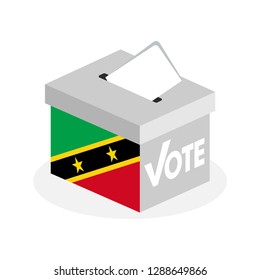 Election ballot box with a combination of Saint Kitts and Nevis flags